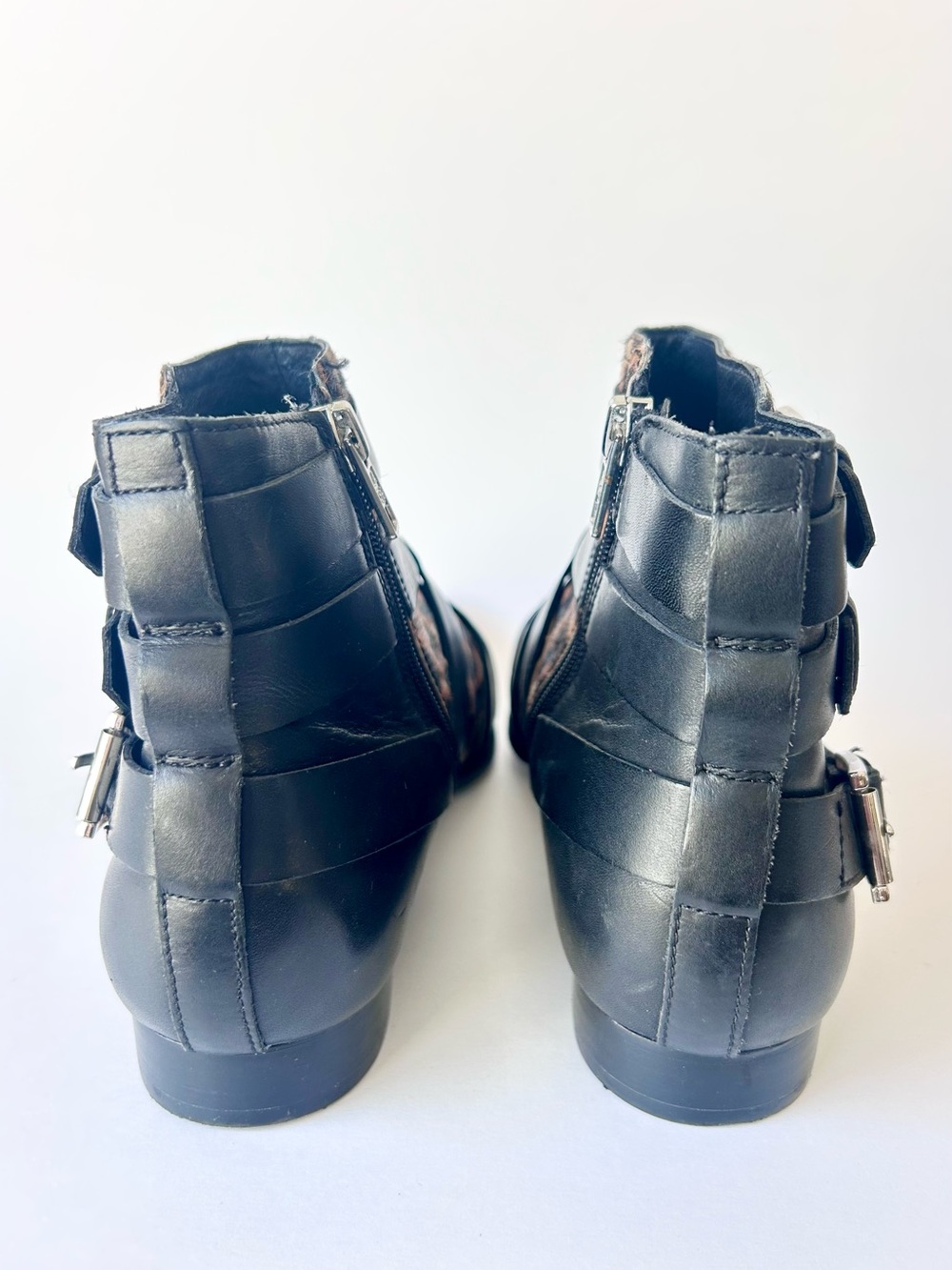 ASH Blast Buckle Boots in Leopard Black Leather Size 37 - Picture 7 of 9